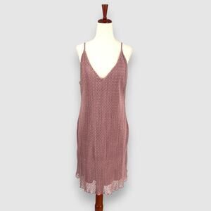 Keepsake the Label Mauve Crinkle Texture Slip Dress Size Large NWT